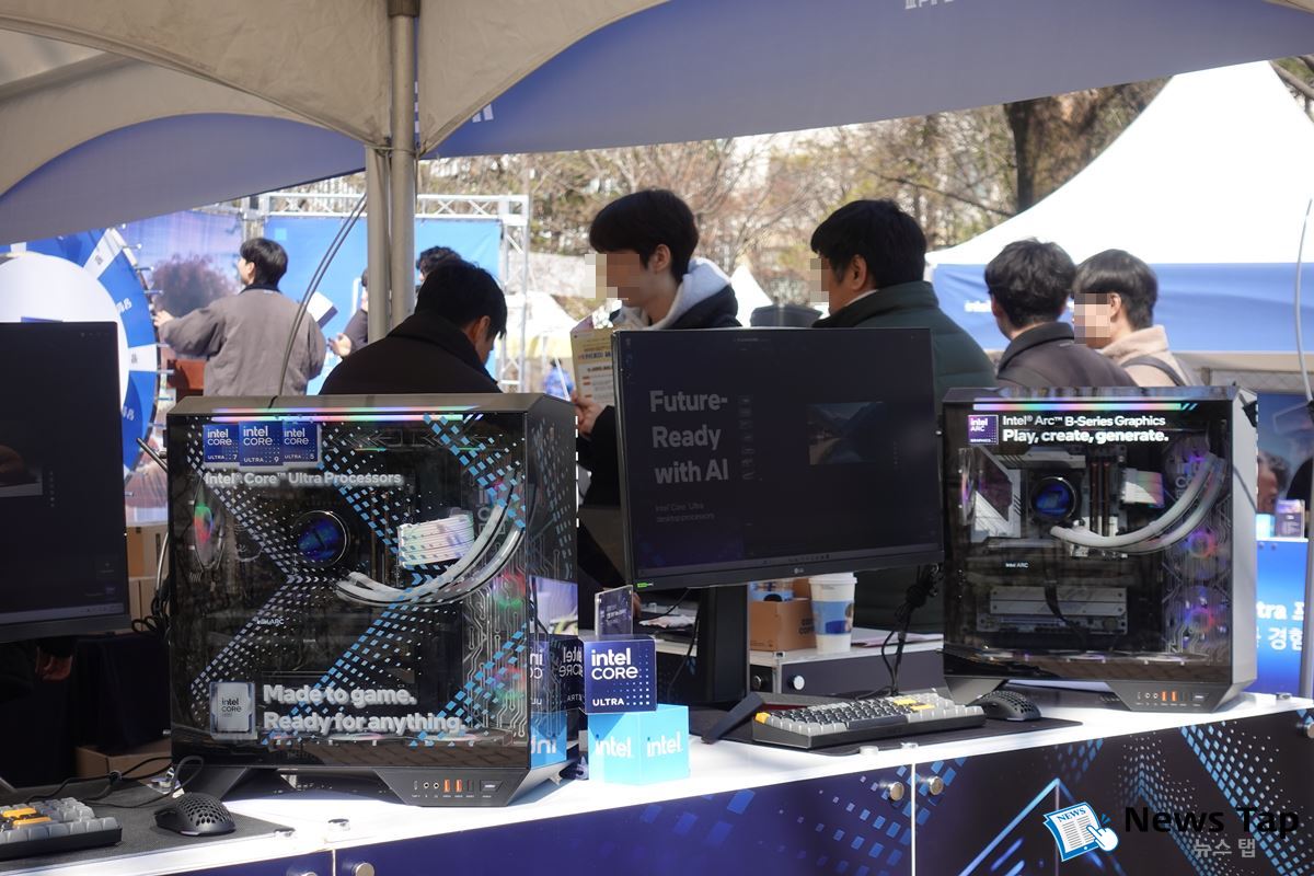 인텔 부스에서도 다크플래쉬 DY470 ARGB 케이스를 만날 수 있다.