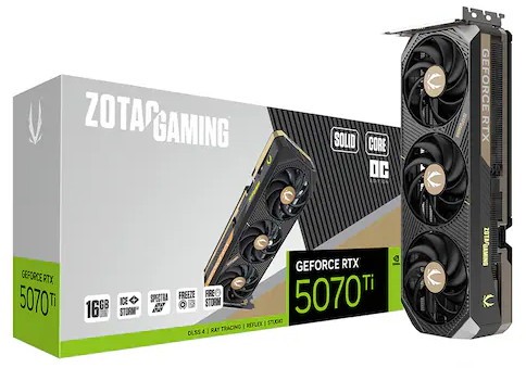 ZOTAC GAMING 지포스 RTX 5070 Ti SOLID CORE OC D7 16GB
