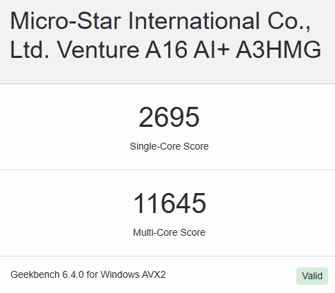 Geekbench 6 테스트 결과