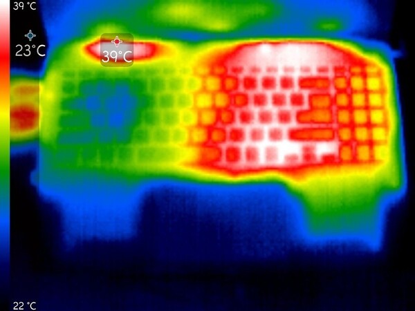 노트북 전면부 열 화상 이미지