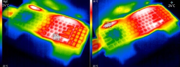 노트북 전면부 열 화상 이미지