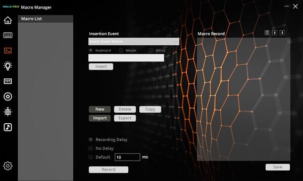 매크로 설정이 가능하다.