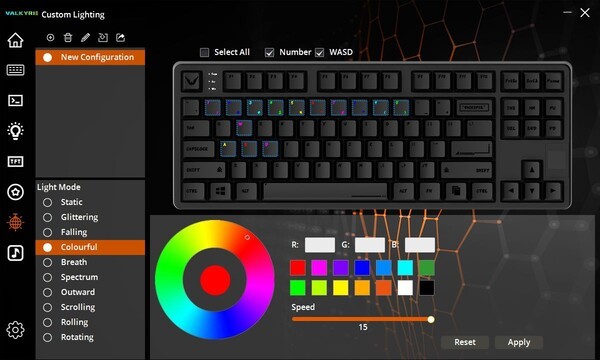 RGB LED 효과도 사용자가 직접 정의해 쓸 수 있다.