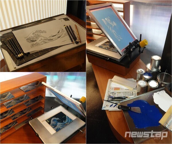 8단계 수작업 공정을 거쳐 제작된다. 사진은 컴퓨텍스 타이페이 2025에서 공개된 ‘프레스티지 13 AI+ 우키요에 에디션’ 공정