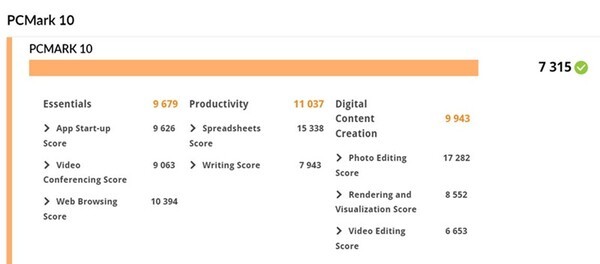 PCMark 10 테스트 결과